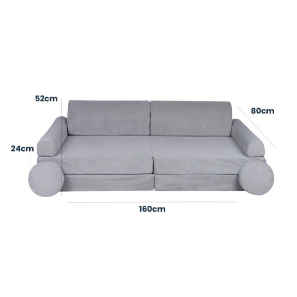 MeowBaby® Large Slimcord Premium Sofa - Gray