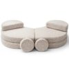 MeowBaby® Modular Sofa Coccolo for Kids - Bearly Light Gray