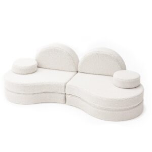 MeowBaby® Modular Sofa Coccolo for Kids - Bearly Off-White