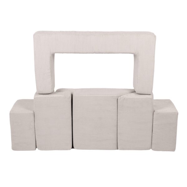 MeowBaby® Soft Velvet Bricks Sofa - Ecru