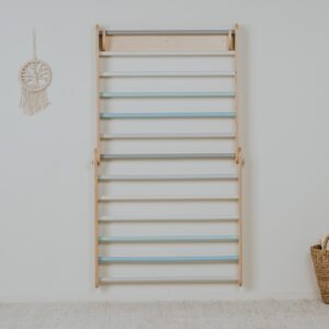 Pikler Triangle Climber with Swedish Wall Add-On (Ages 6m–7y) - Pastel