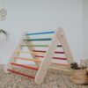Pikler Triangle Climber with Swedish Wall Add-On (Ages 6m–7y) - Rainbow